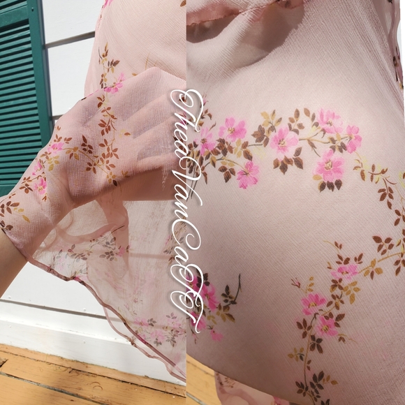 Vintage♡ BETSEY JOHNSON - Sheer Floral Lace Dress! - Picture 4 of 5